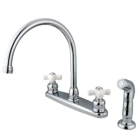 Kingston Brass 8" Centerset Kitchen Faucet, Chrome KB721PXSP